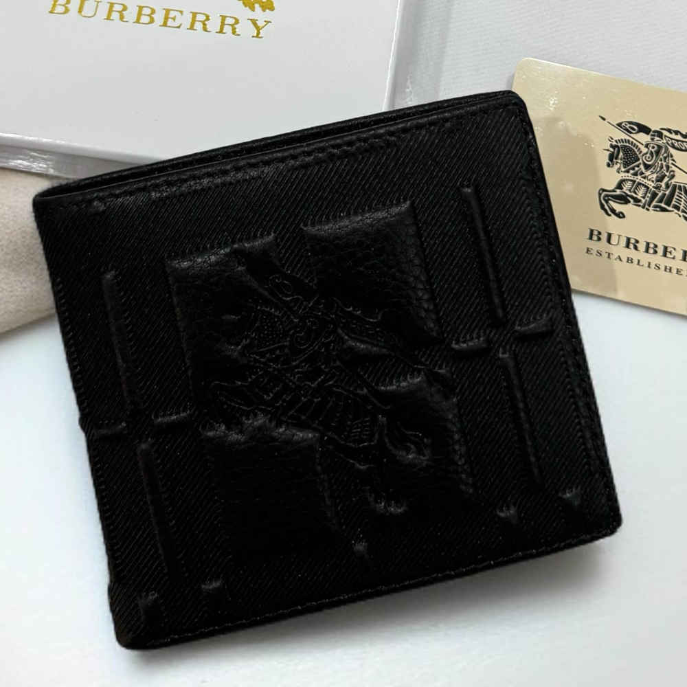 Burberry Black Leather Compact Wallet-thumb-1