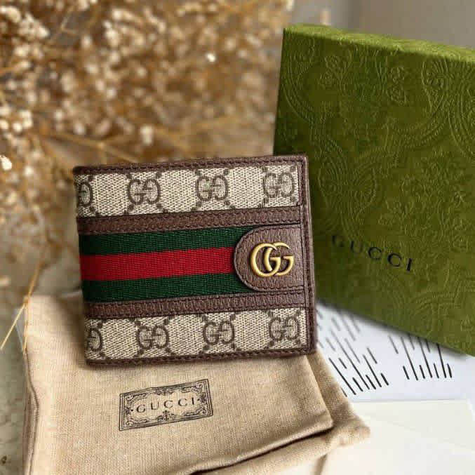 Gucci GG Supreme Monogram Compact Wallet-thumb-0