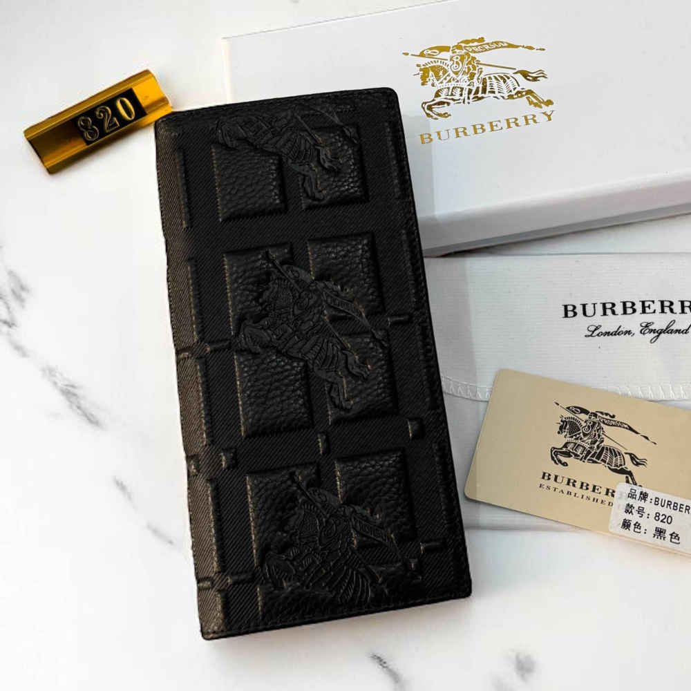 Burberry Black Leather Long Women's Wallet-thumb-0