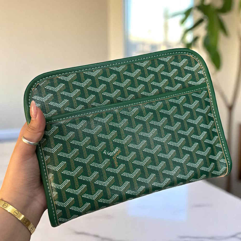 Goyard Green Premium Long Pouch-1