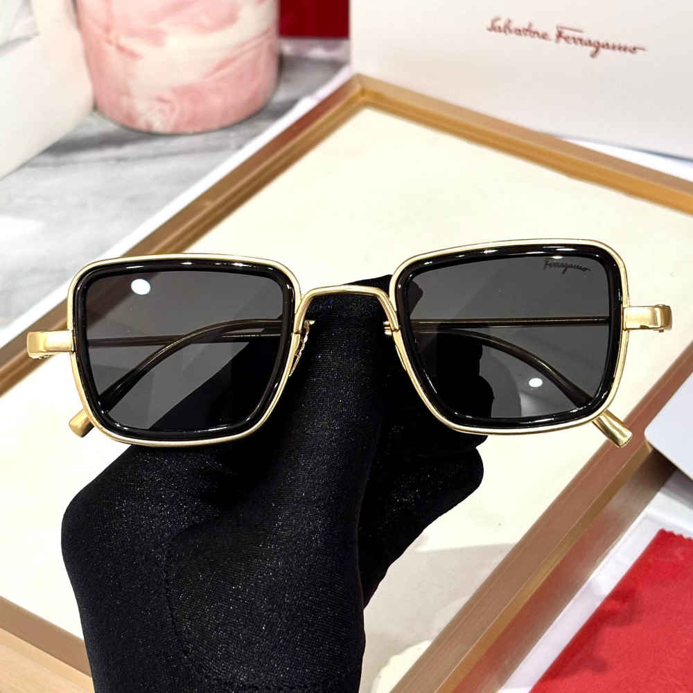 Ferragamo Black Luxury Sunglasses-thumb-1