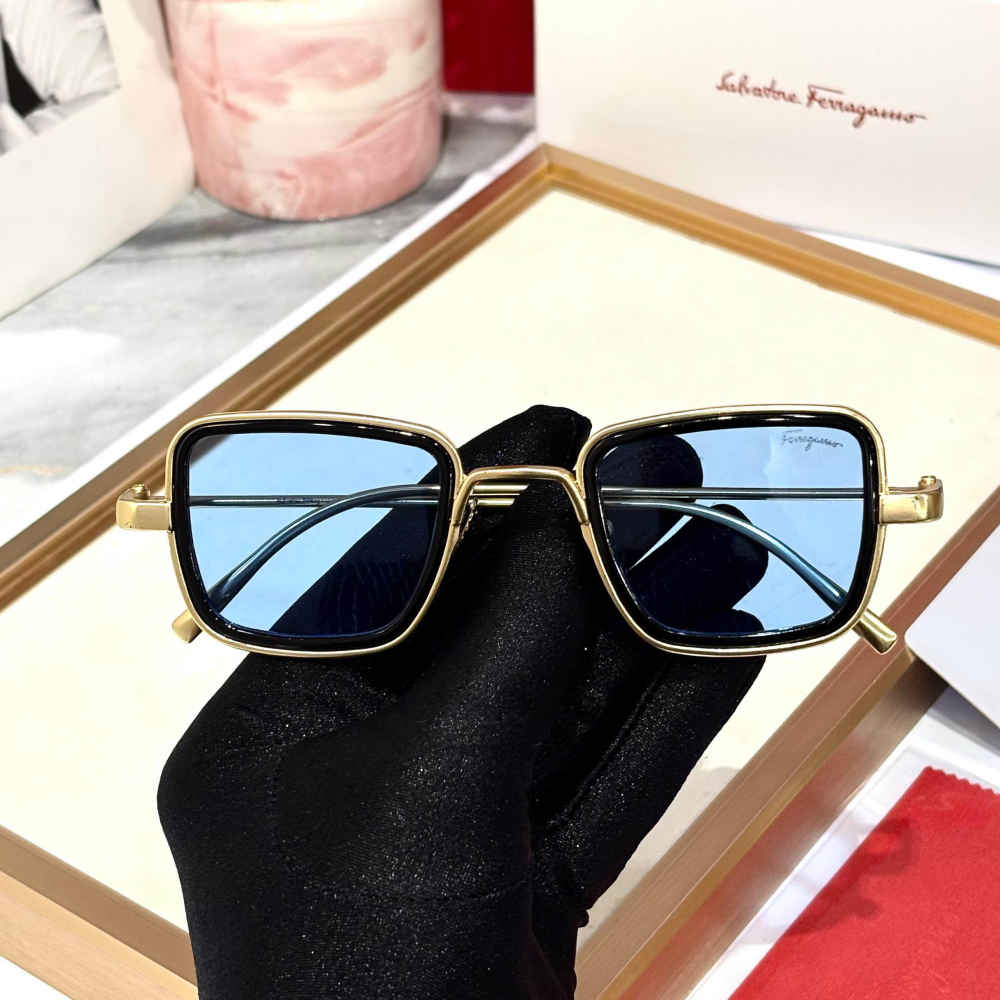 Ferragamo Blue & Golden Luxury Sunglasses-1