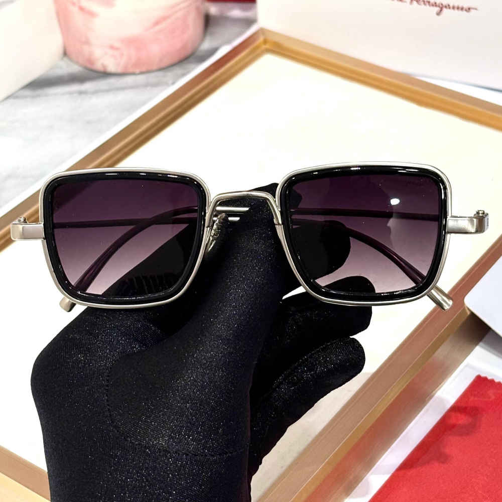 Ferragamo Purple & Silver Luxury Sunglasses-thumb-1