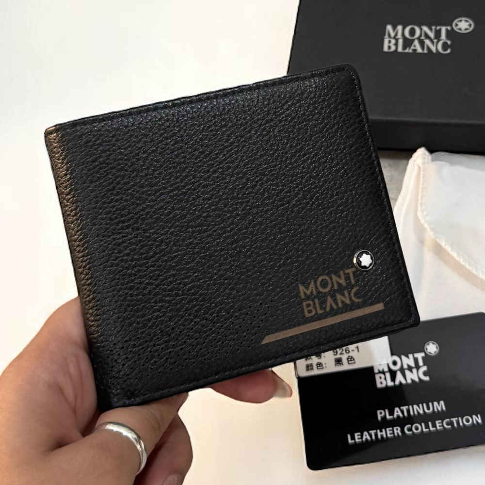 Mont Blanc Black Leather Compact Wallet-1