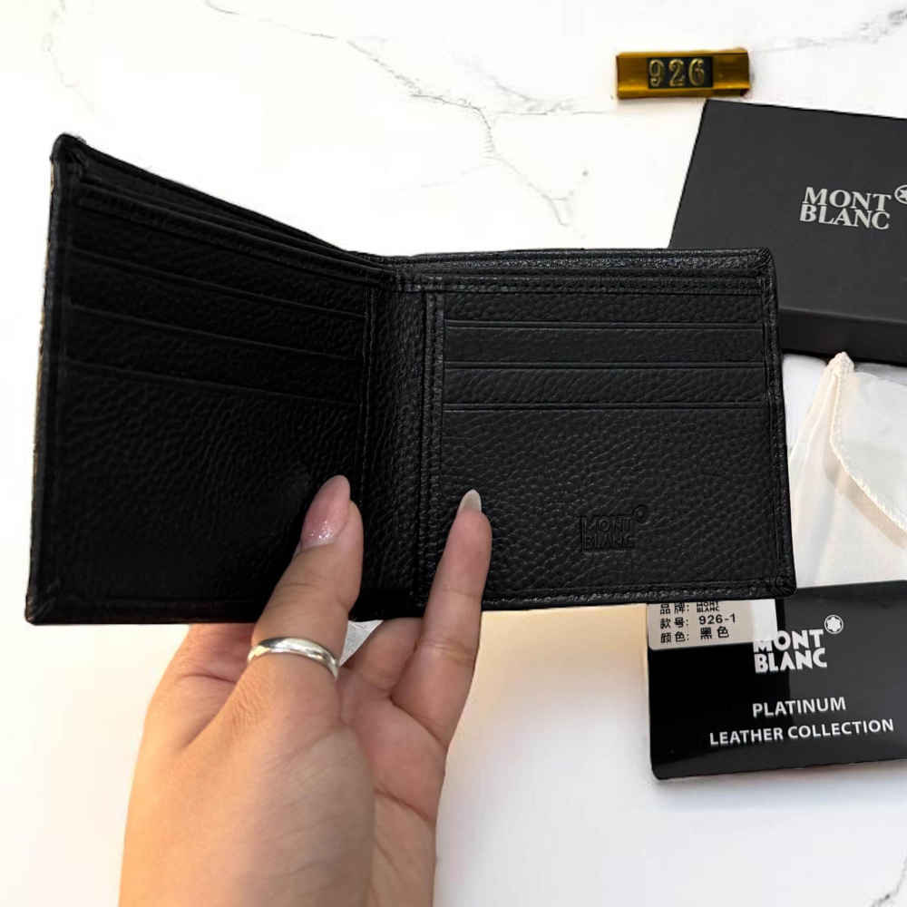 Mont Blanc Black Leather Compact Wallet-2