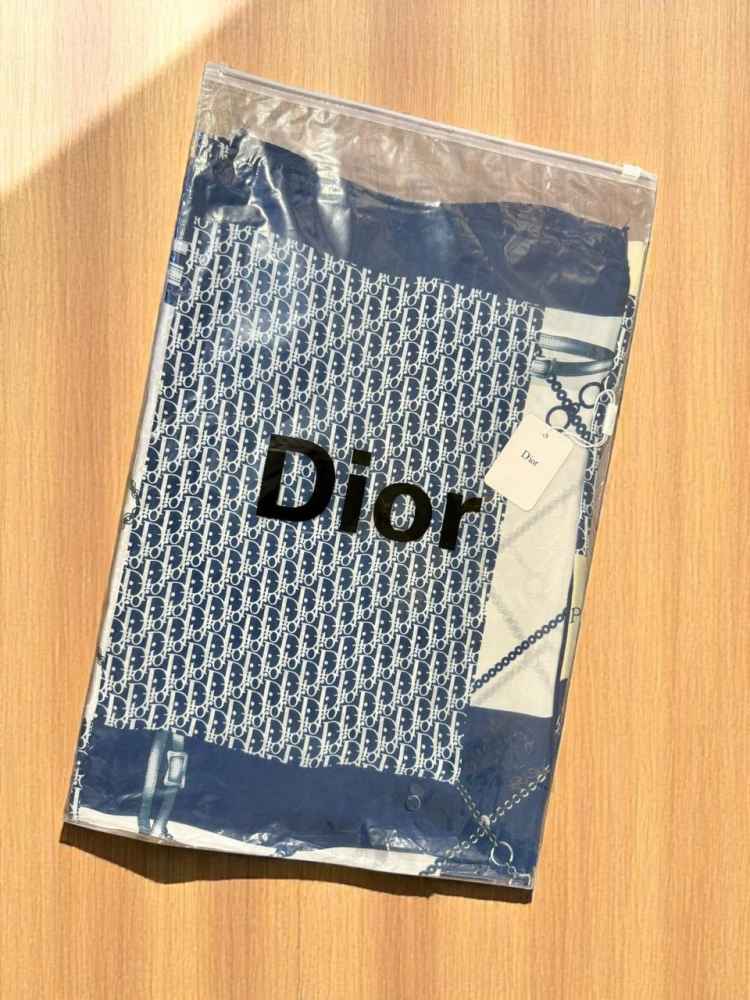 Dior Premium Quality Blue Silk Stole-6