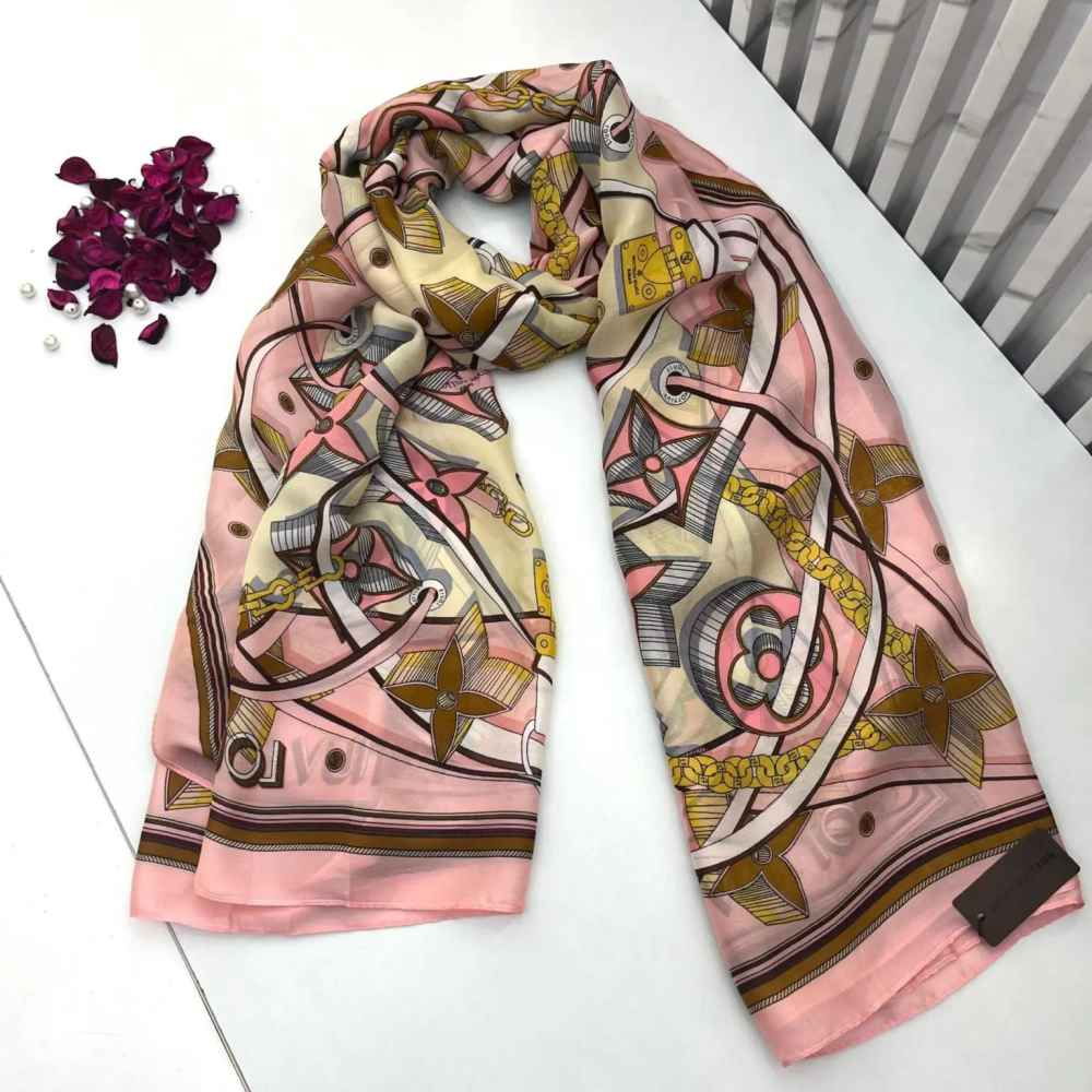 Louis Vuitton Premium Quality Pink Silk Stole-thumb-0