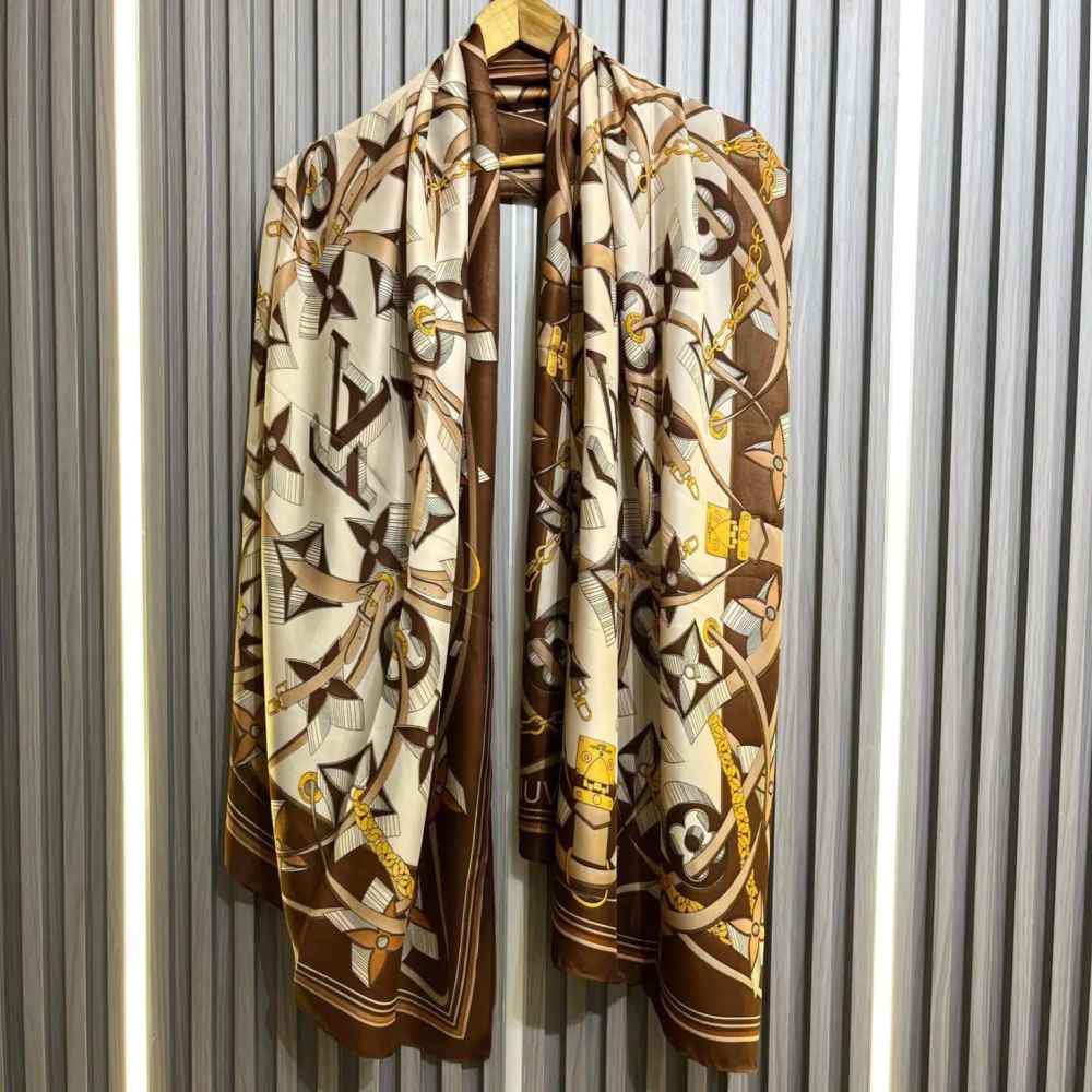 Louis Vuitton Premium Quality Brown Silk Stole-thumb-1