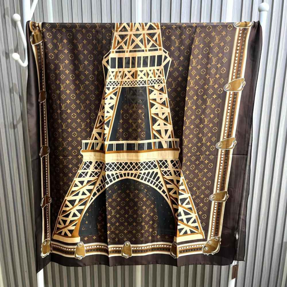 Louis Vuitton Premium Quality Brown Silk Stole-thumb-1