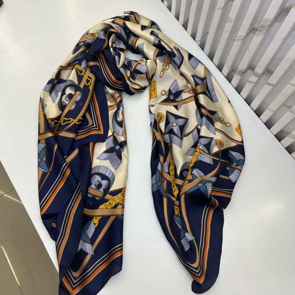 Louis Vuitton Premium Quality Blue Silk Stole-thumb-0