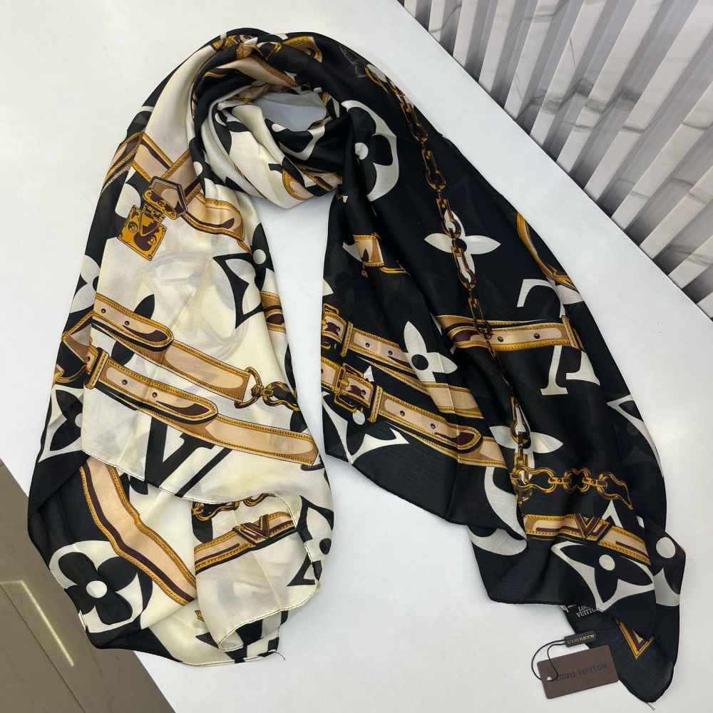Louis Vuitton Premium Quality Black Silk Stole-thumb-0