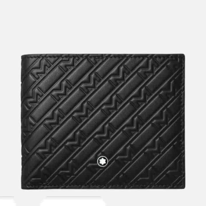 Mont Blanc Black Leather Compact Wallet-thumb-0