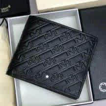 Mont Blanc Black Leather Compact Wallet-thumb-2