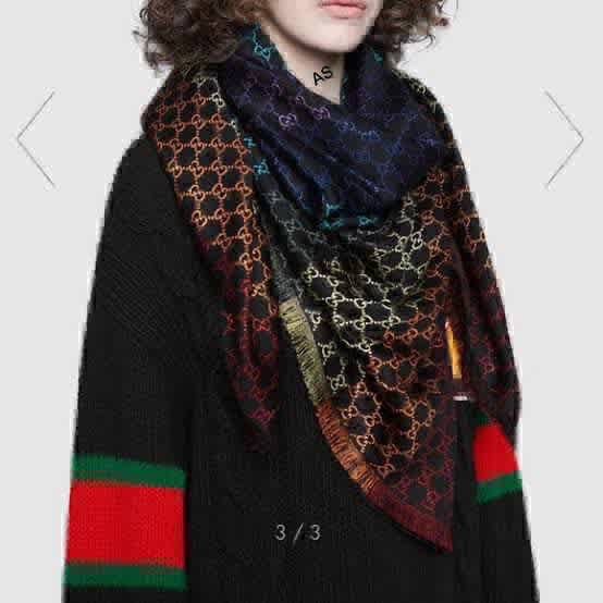 Gucci Designer Multicolor All Weather Silk Stole-1