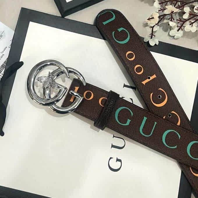 Gucci Brown Embellished Buckle Belt-2