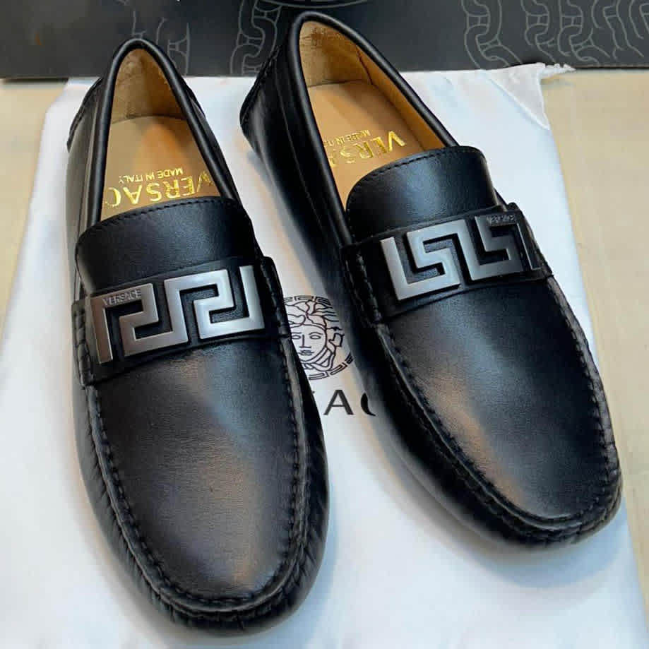 Versace Black Premium Quality Loafers-thumb-0