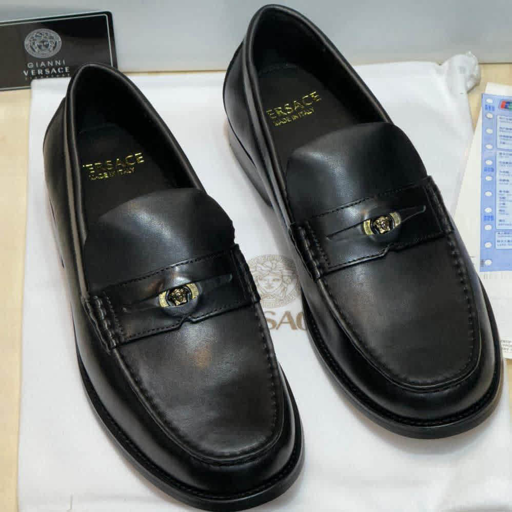 Versace Black Premium Quality Loafers-thumb-0