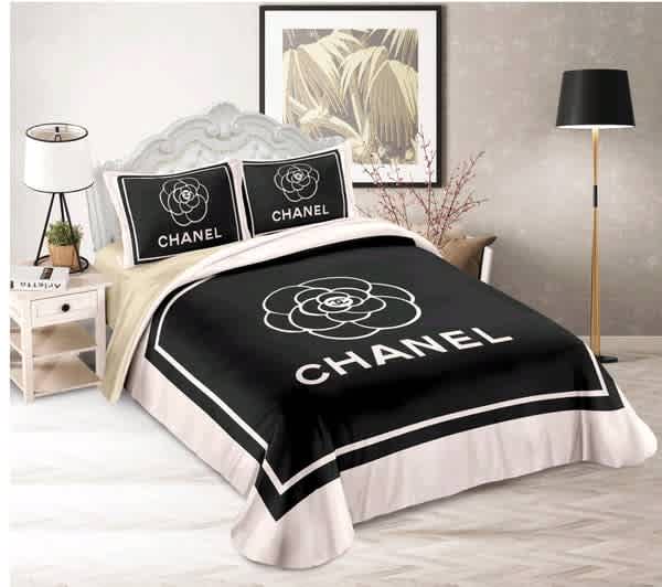 Chanel Black Premium Quality Bedsheet-thumb-0