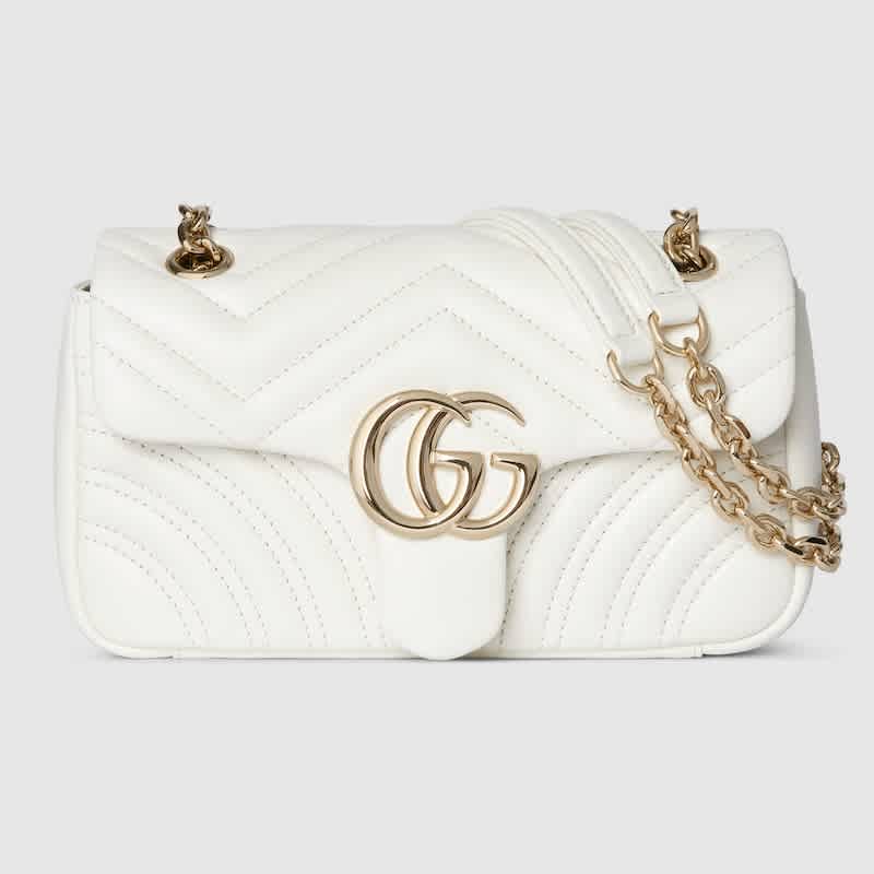 Gucci Matelasse Super Mini GG White Marmont Sling bag-6