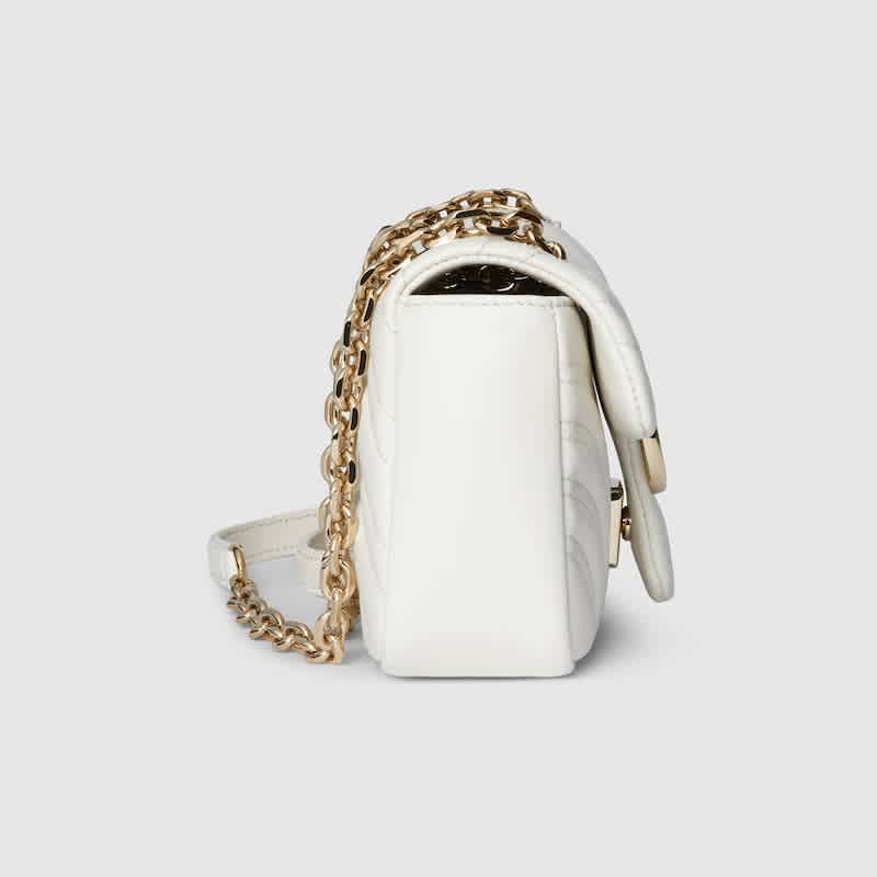 Gucci Matelasse Super Mini GG White Marmont Sling bag-2