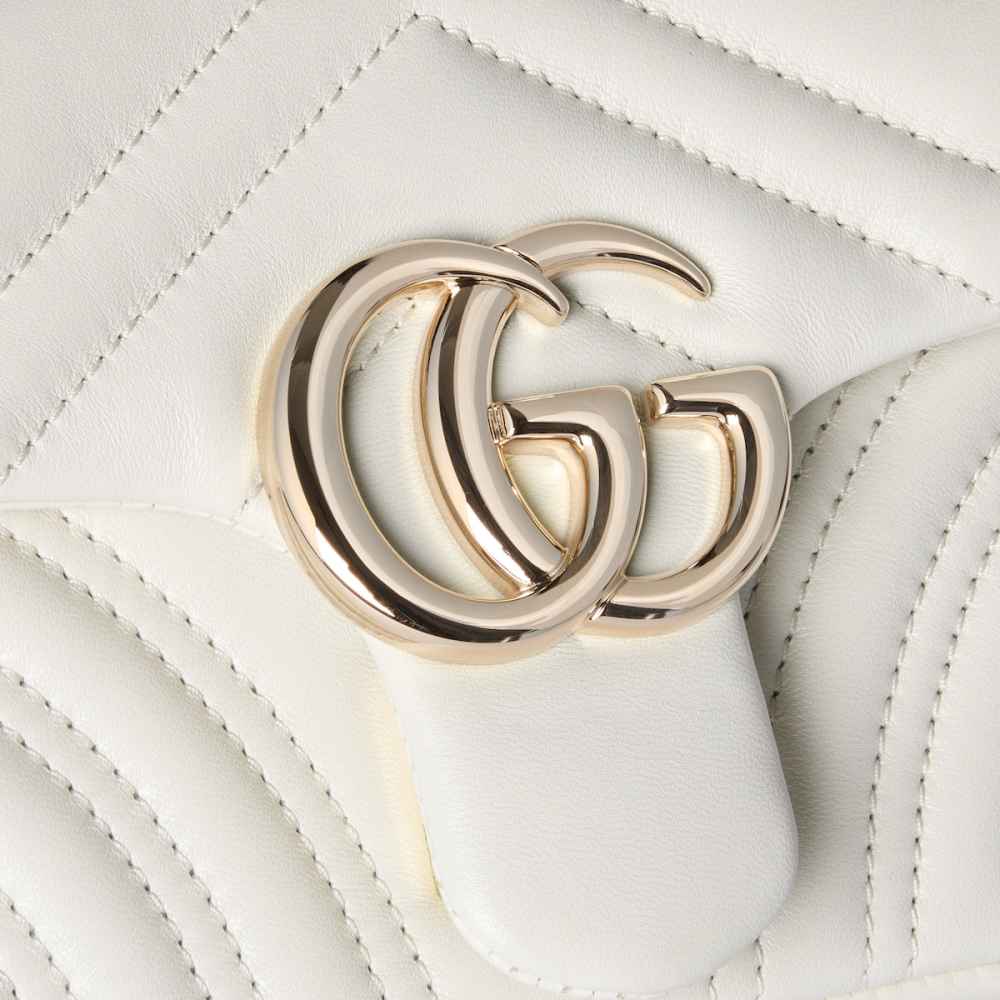 Gucci Matelasse Super Mini GG White Marmont Sling bag-4