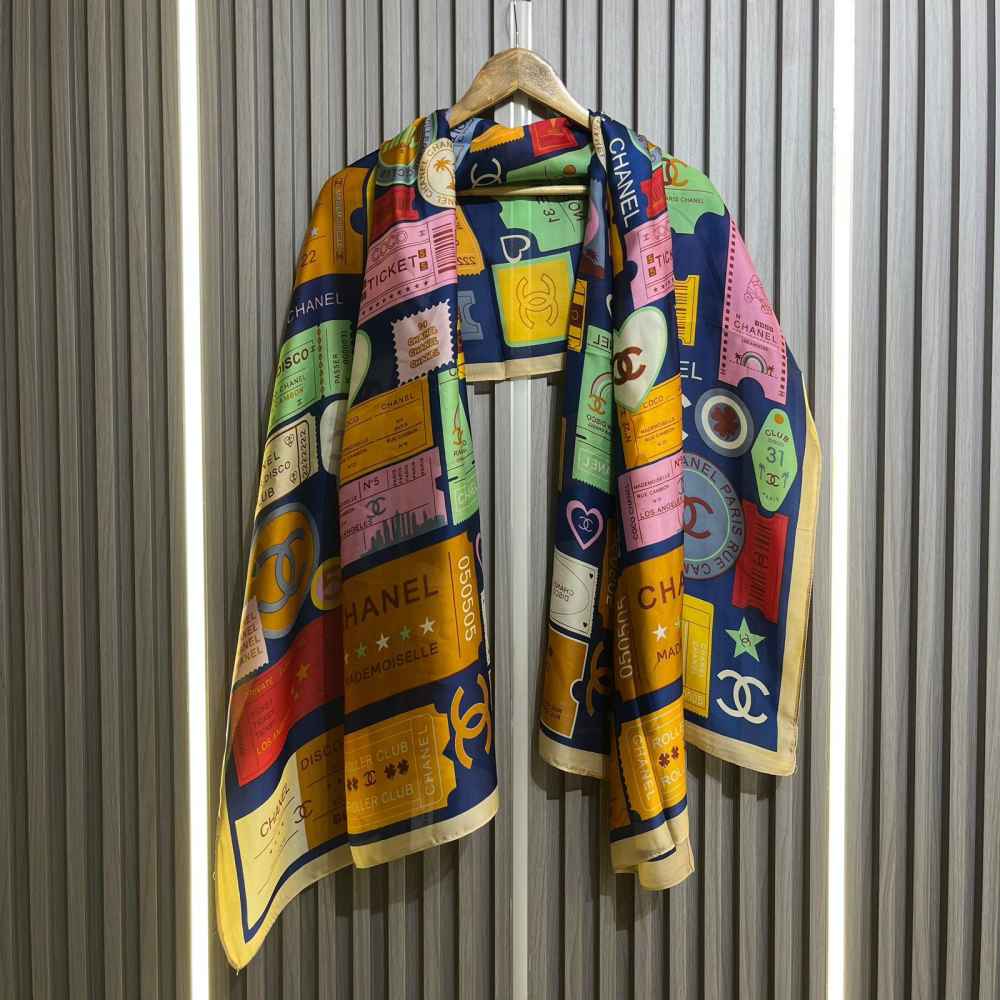 Chanel Premium Quality Multicolor Silk Stole-thumb-1