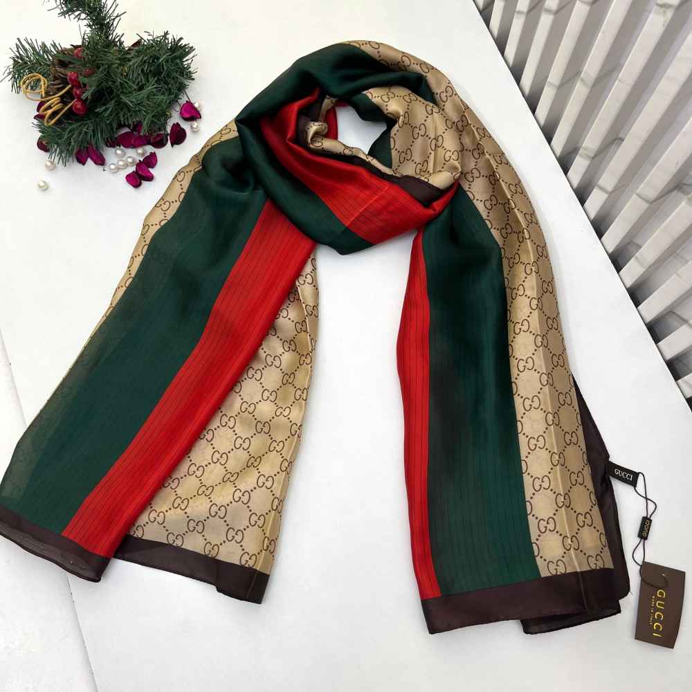 Gucci Designer Multicolor Silk Stole-thumb-0