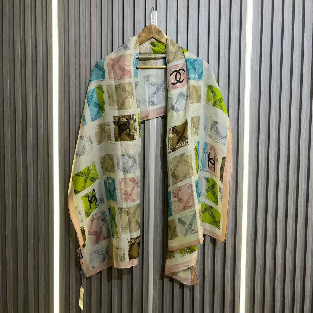 Chanel Premium Quality Multicolor Silk Stole-thumb-1
