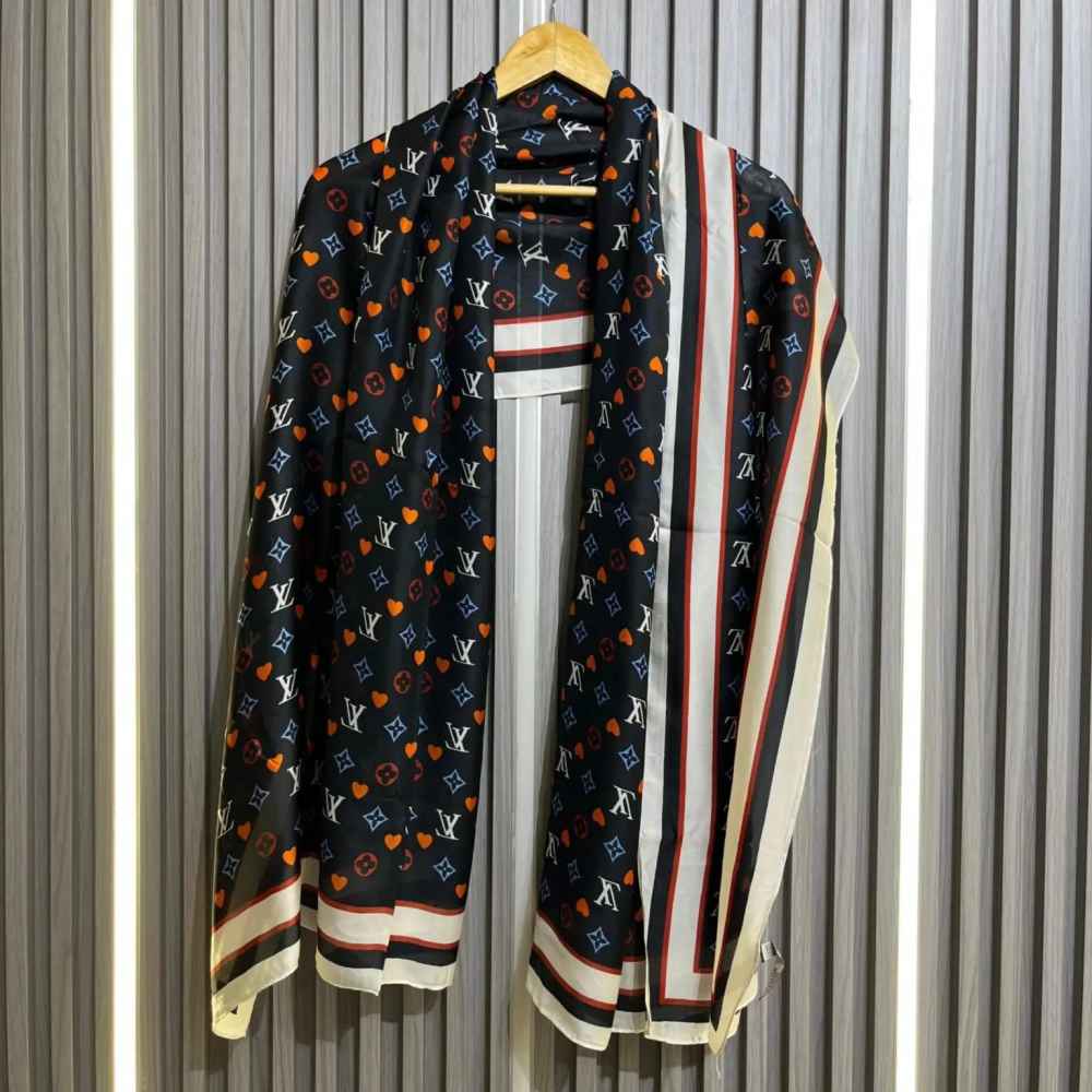Louis Vuitton Premium Quality Black Silk Stole-thumb-1