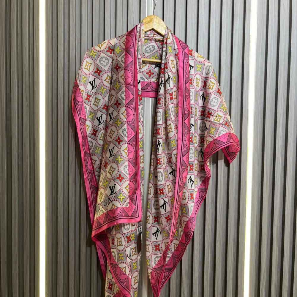 Louis Vuitton Premium Quality Pink Silk Stole-thumb-1