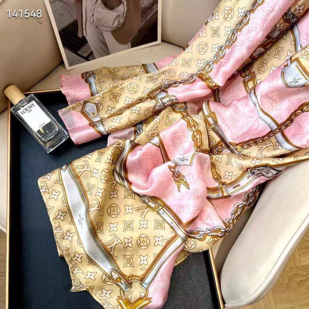 Louis Vuitton Premium Quality Pink Silk Stole-thumb-2