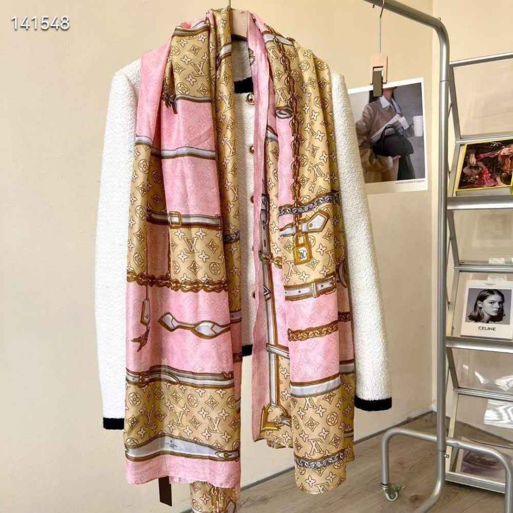 Louis Vuitton Premium Quality Pink Silk Stole-thumb-4