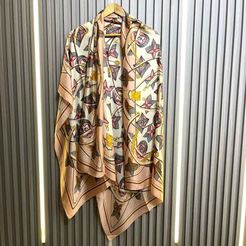 Louis Vuitton Premium Quality Beige Silk Stole-thumb-1