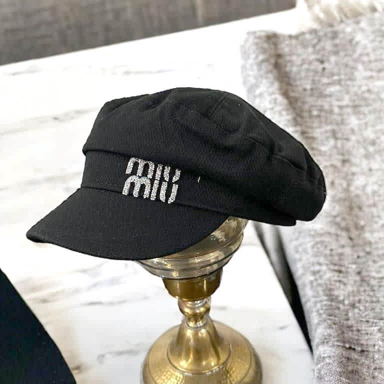 Miu Miu Black Premium Beret Hat-1