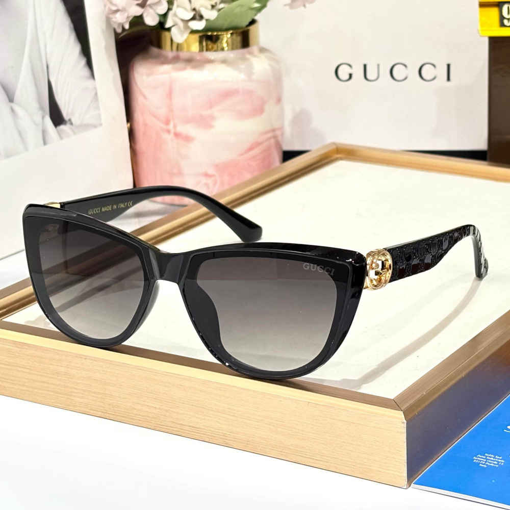 Gucci Black & Golden Premium Women's Sunglasses-thumb-0
