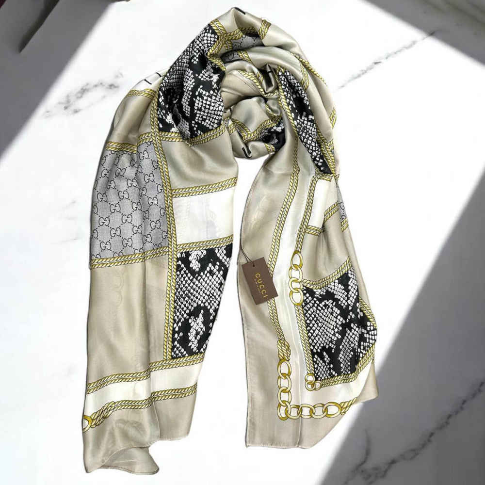 Gucci Designer Multicolor Silk Stole-thumb-0