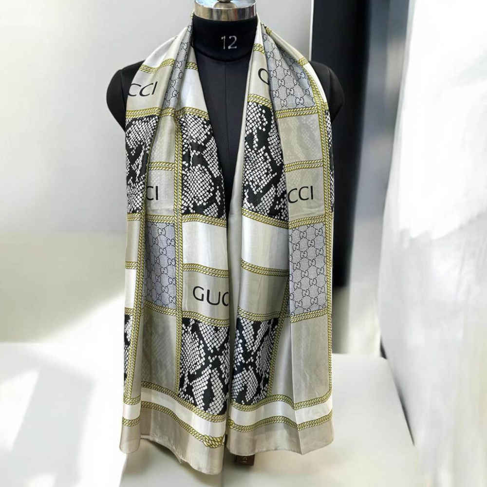 Gucci Designer Multicolor Silk Stole-thumb-1