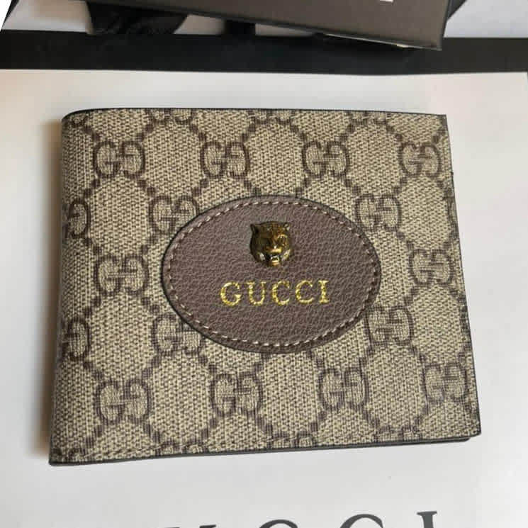 Gucci Brown Premium Compact Wallet-thumb-0