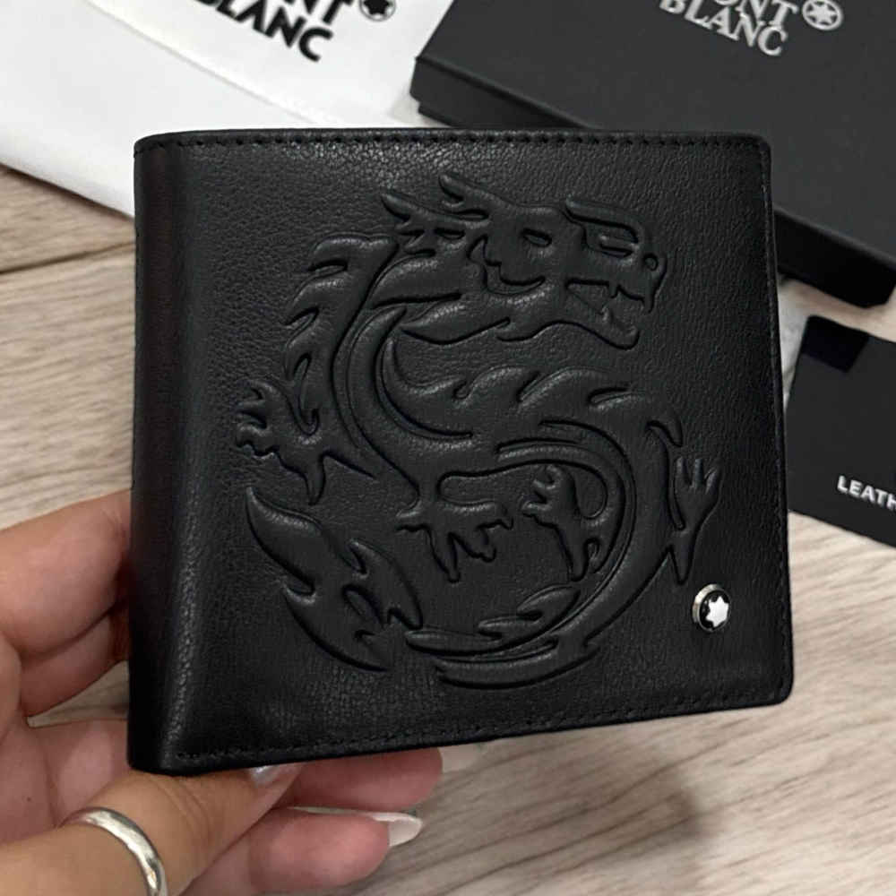 Mont Blanc Black Leather Compact Wallet-1