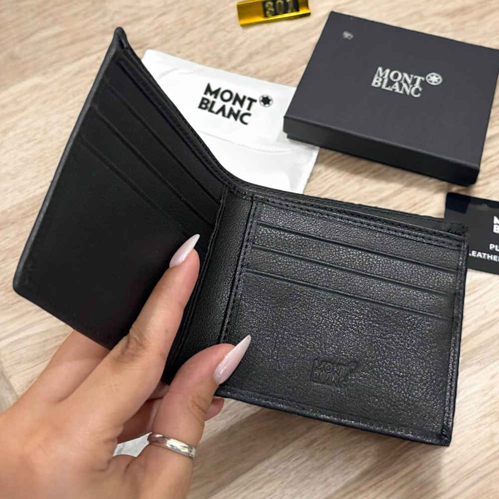 Mont Blanc Black Leather Compact Wallet-2
