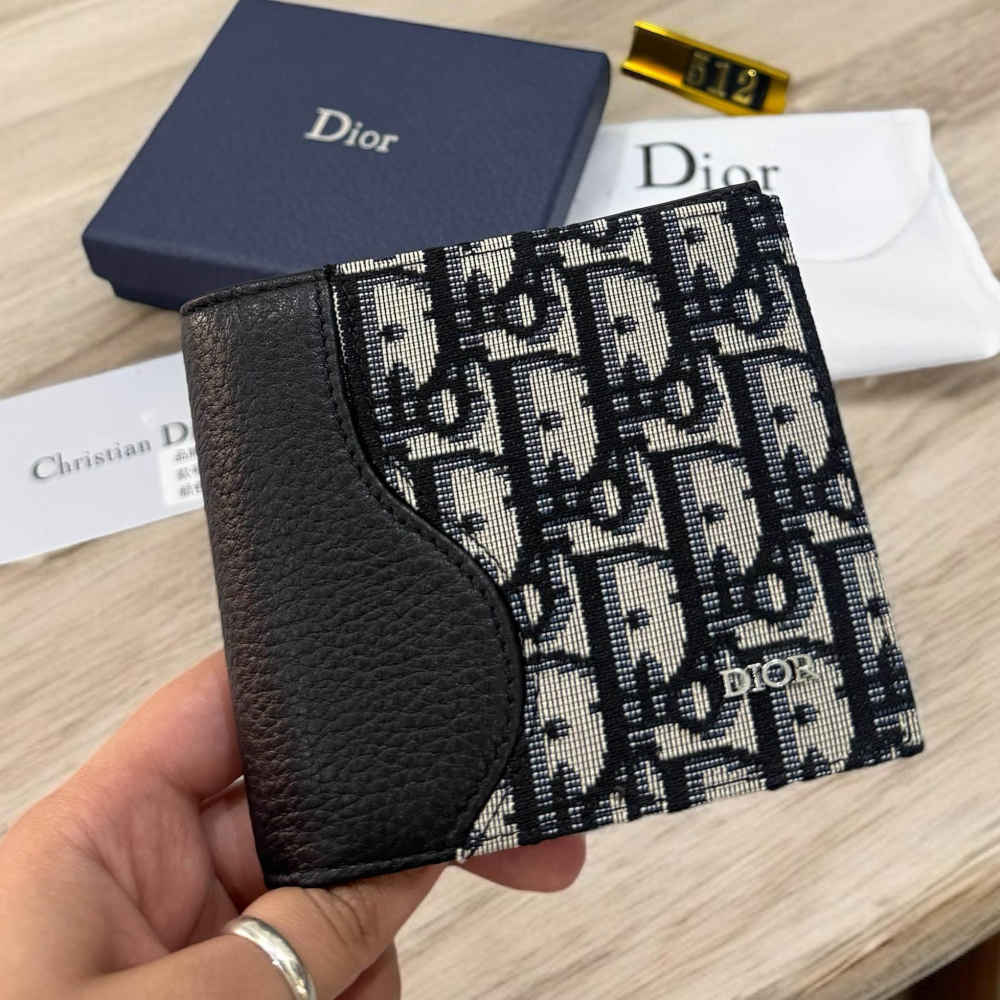 Dior Black Leather Bifold Wallet-thumb-3