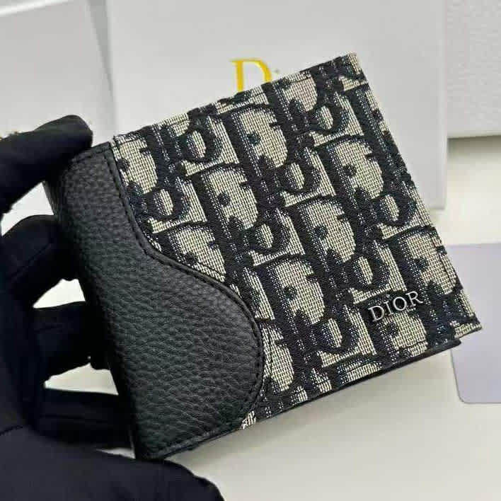 Dior Black Leather Bifold Wallet-thumb-2