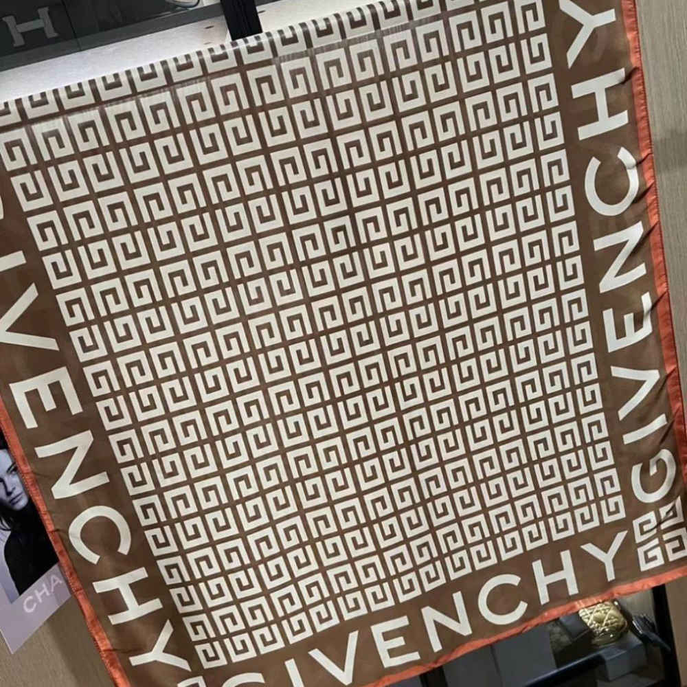 Givenchy Premium Quality Brown Silk Stole-4