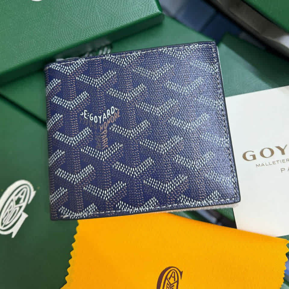 Goyard Navy Blue Premium Compact Wallet-thumb-3