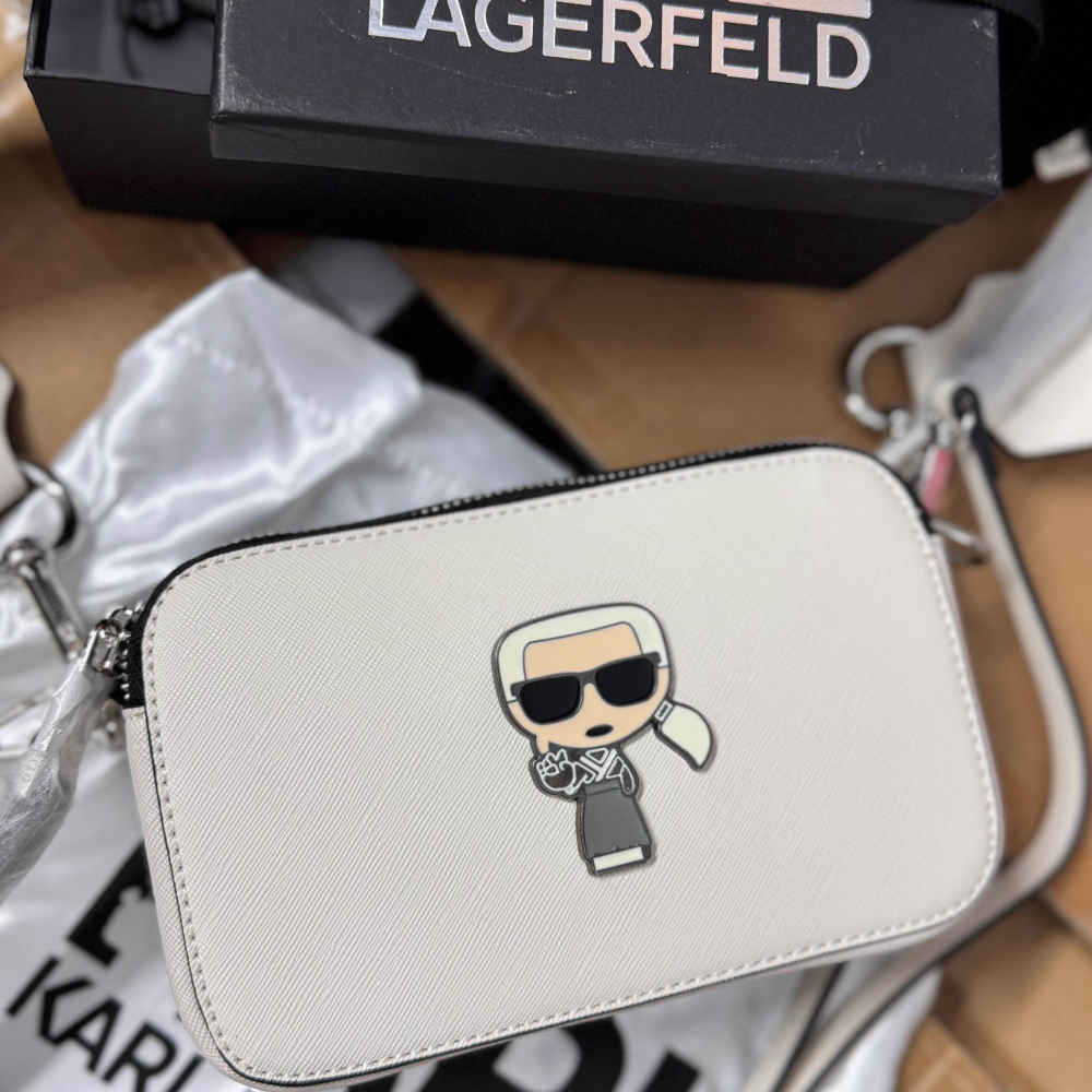 Karl Snapshot White Sling Bag-thumb-0