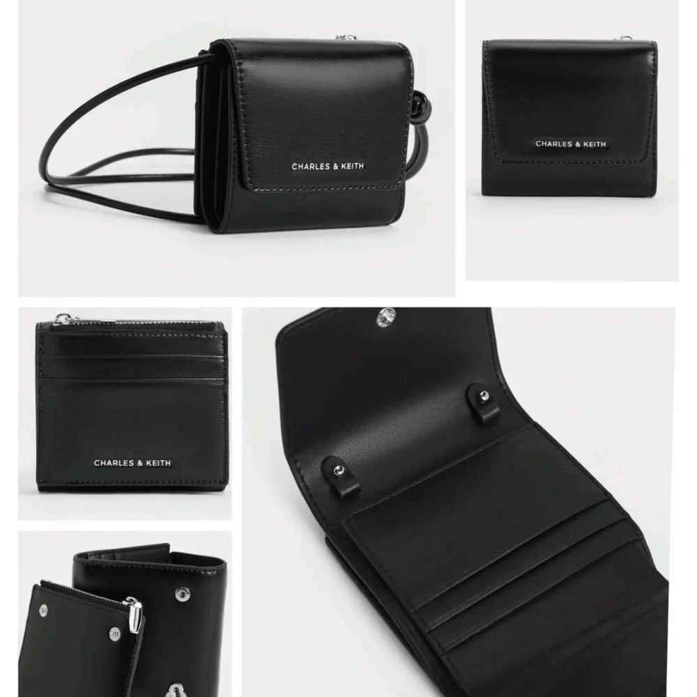 Charles & Keith Irie Black Wallet Cum Nano Sling Bag-thumb-6