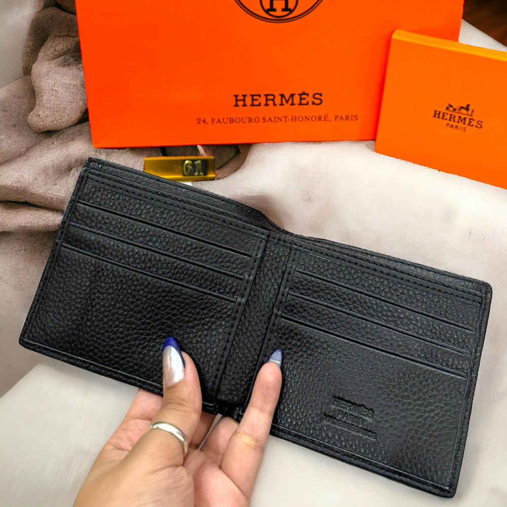 Hermes Black Premium Compact Wallet-thumb-3