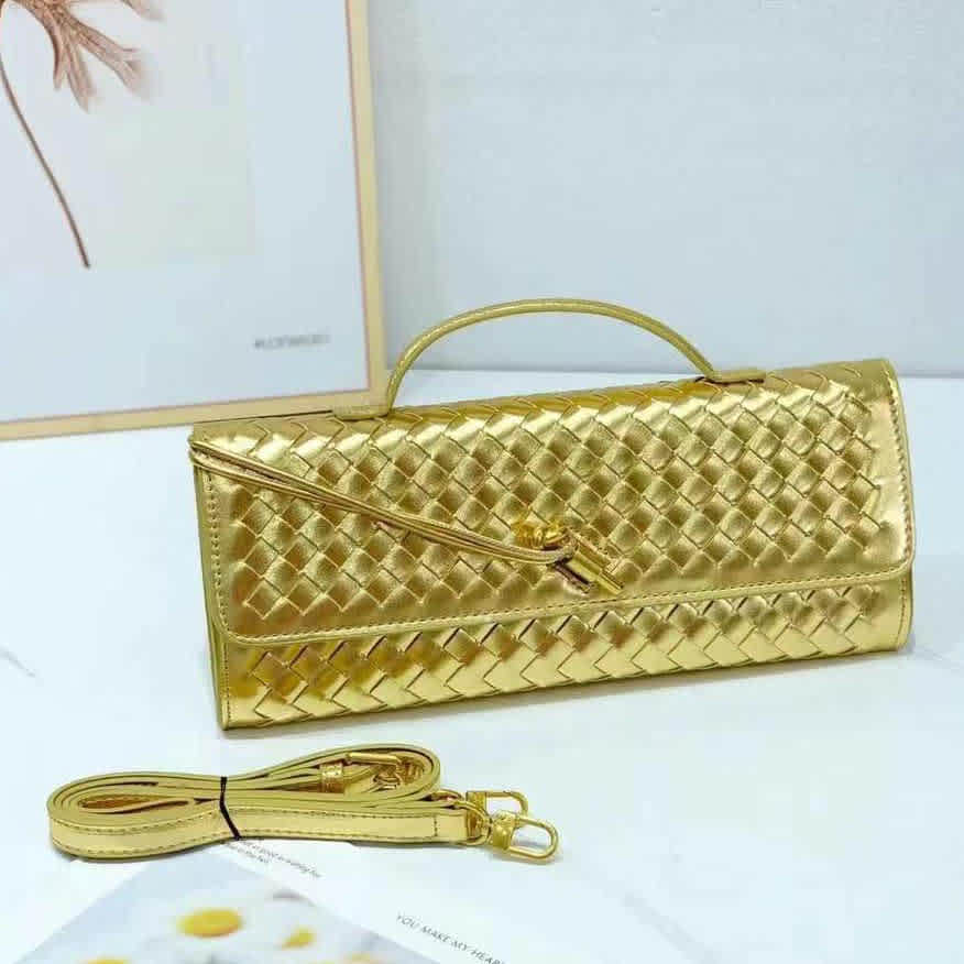 Bottega Veneta Long Andiamo Golden Handbag-4