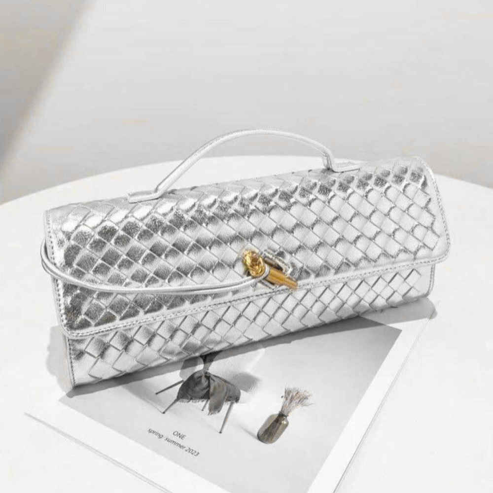 Bottega Veneta Long Andiamo Silver Handbag-2