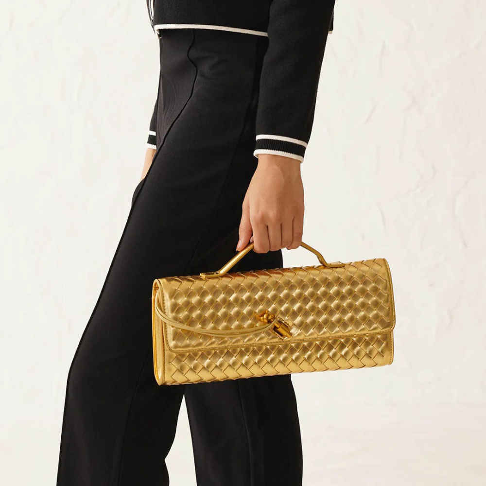 Bottega Veneta Long Andiamo Golden Handbag-3